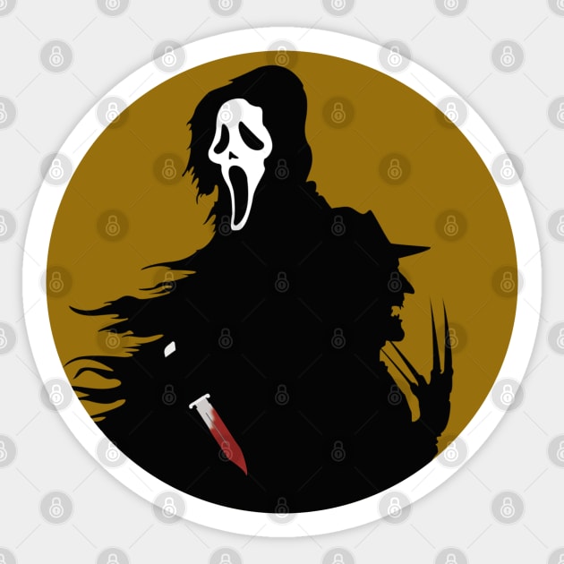 Wes Craven Icons - Ghostface & Freddy - Yellow Sticker by JorisLAQ